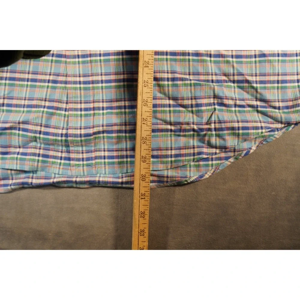Ralph Lauren Shirt Mens 2XL Blue Plaid‎ Long Sleeve Button Down Cotton Casual